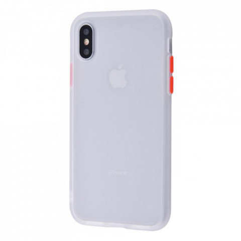 Чохол Shadow Matte на iPhone X/Xs White/Red